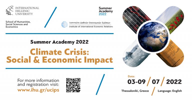 SUMMER ACADEMY 2022 ON CLIMATE CRISIS-SOCIAL AND ECONOMIC IMPACT
