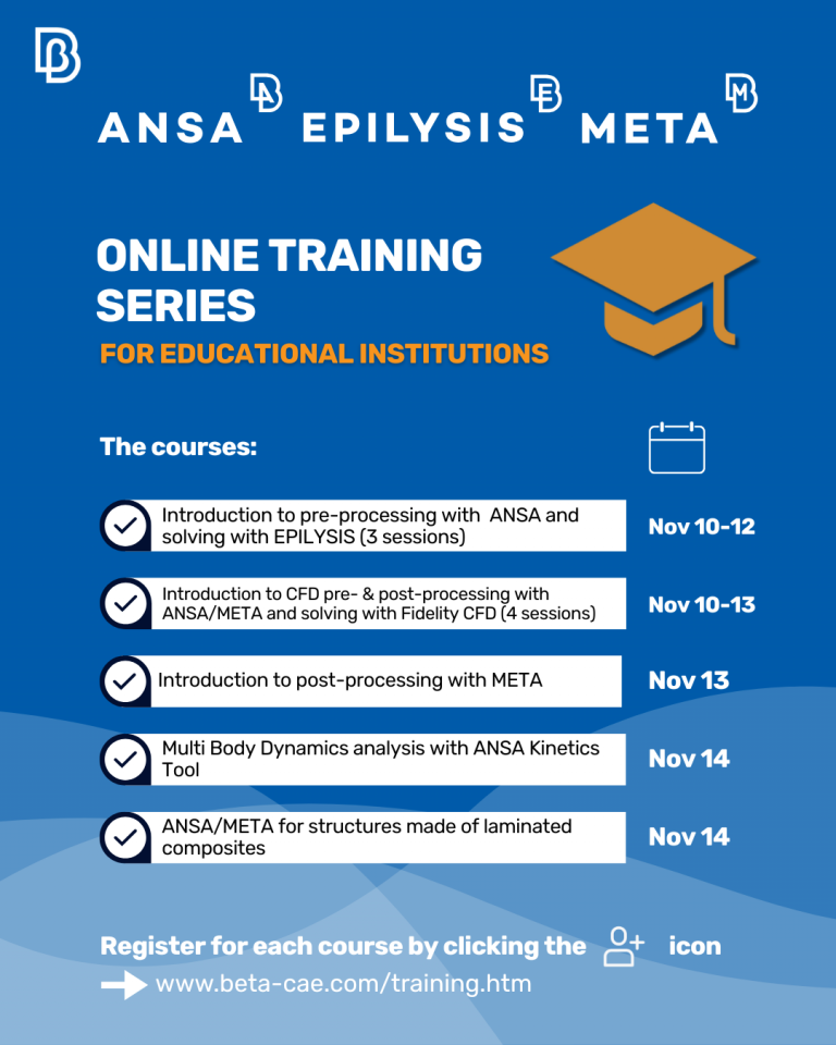Δωρεάν εκπαίδευση σε εργαλεία BETA CAE Systems για φοιτητές μηχανικούς